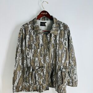 Vintage Charles Daly Collection Camouflage Hunting Jacket Green Tan White SZ XL